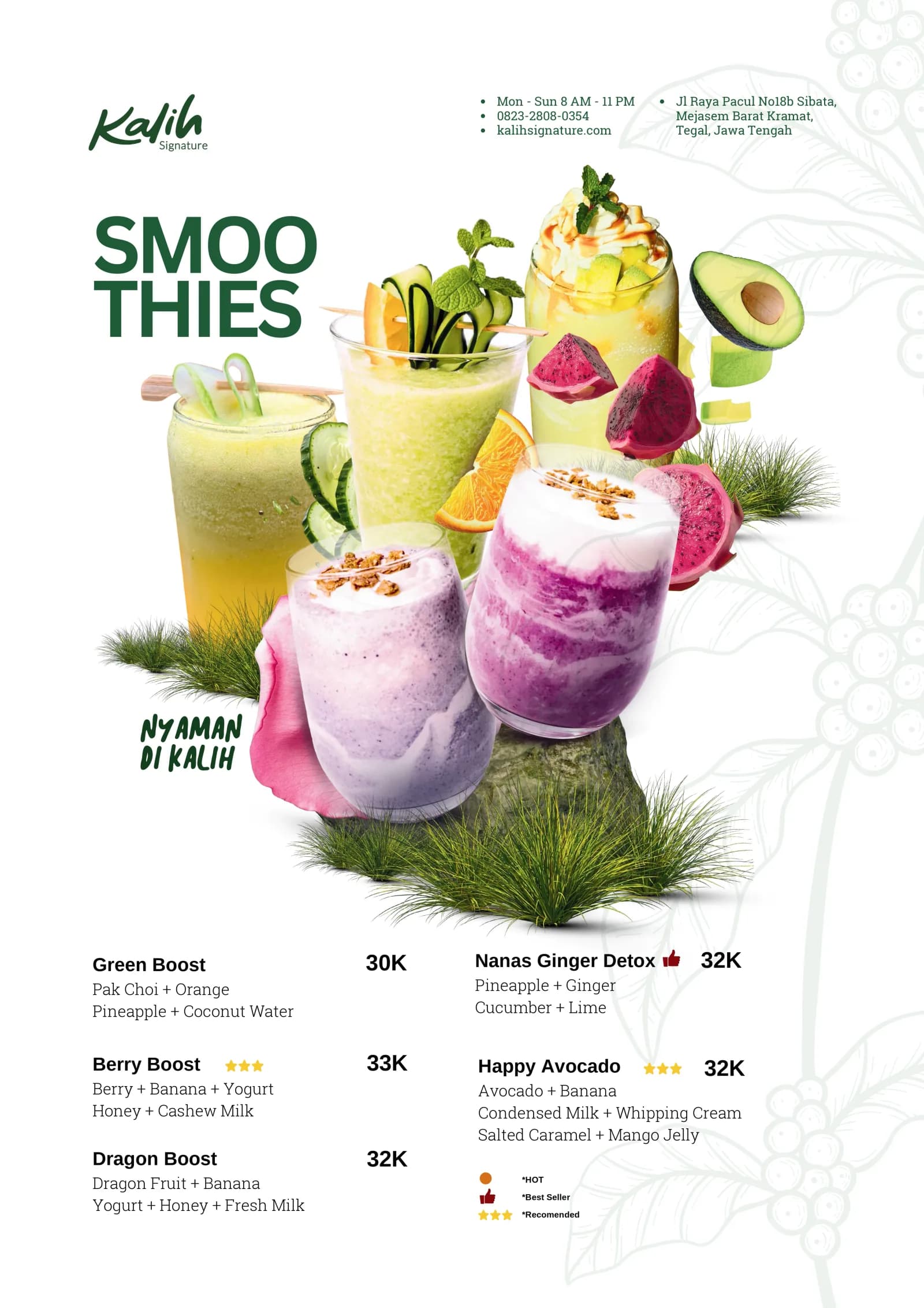 Menu Smoothies Kalih Signature