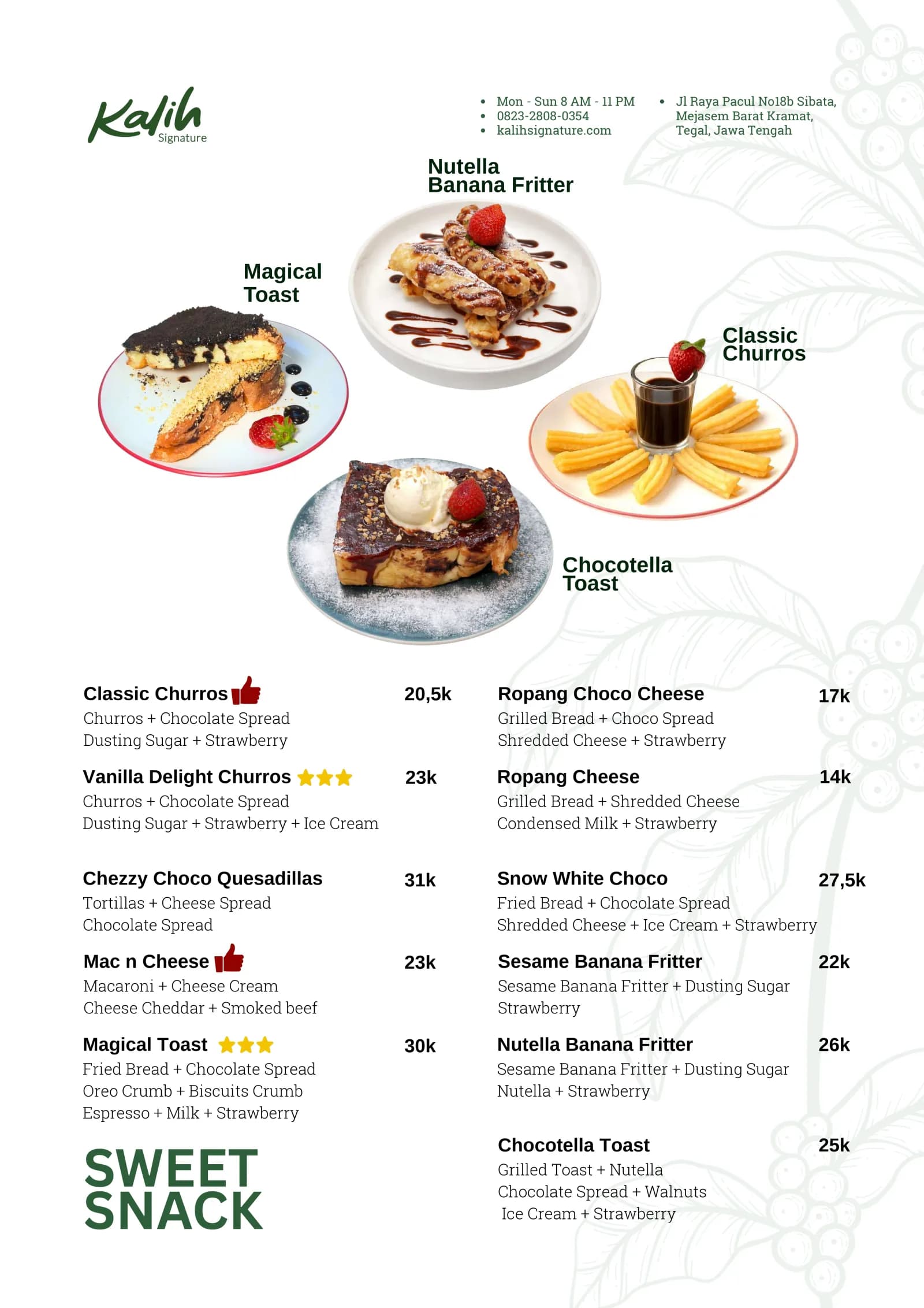 Menu Sweet Snack Kalih Signature